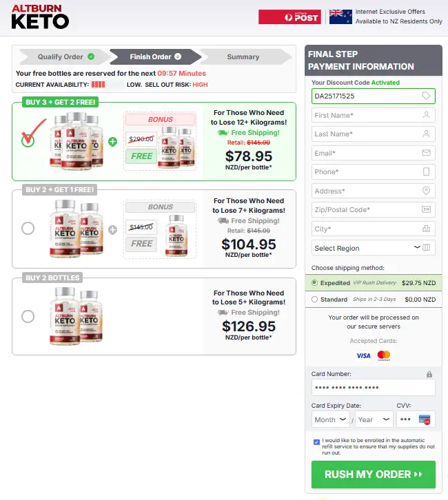 AltBurn Keto New Zealand bundel cost