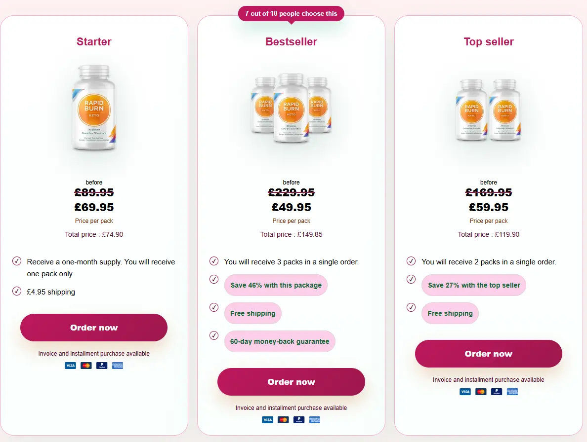 RAPID BURN Keto Capsules UK bulk discouted price