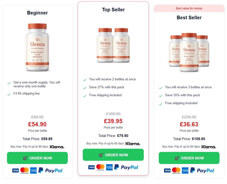 Slenza Capsules UK bundle discount cost